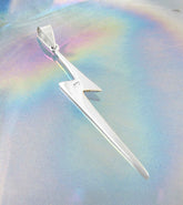 Long Lightning Thunder Bolt Pendant Sterling Silver | Woot & Hammy
